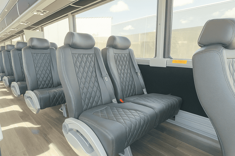 interior of Charter Bus Rental Huntington Beach charter bus